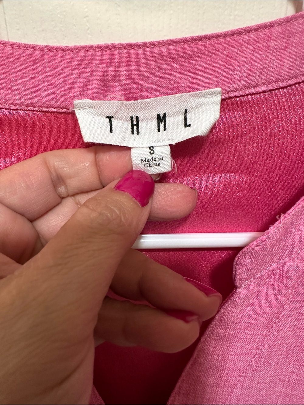 THML Hot Pink Tiered Flutter Sleeve Dress - Picture 2 of 2